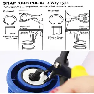 Snap Ring Pliers - Internal & External Circlip Pliers for 0.39"-1.57"/10mm-40mm Straight Lock C-clip Multifunctional Installation and Removal