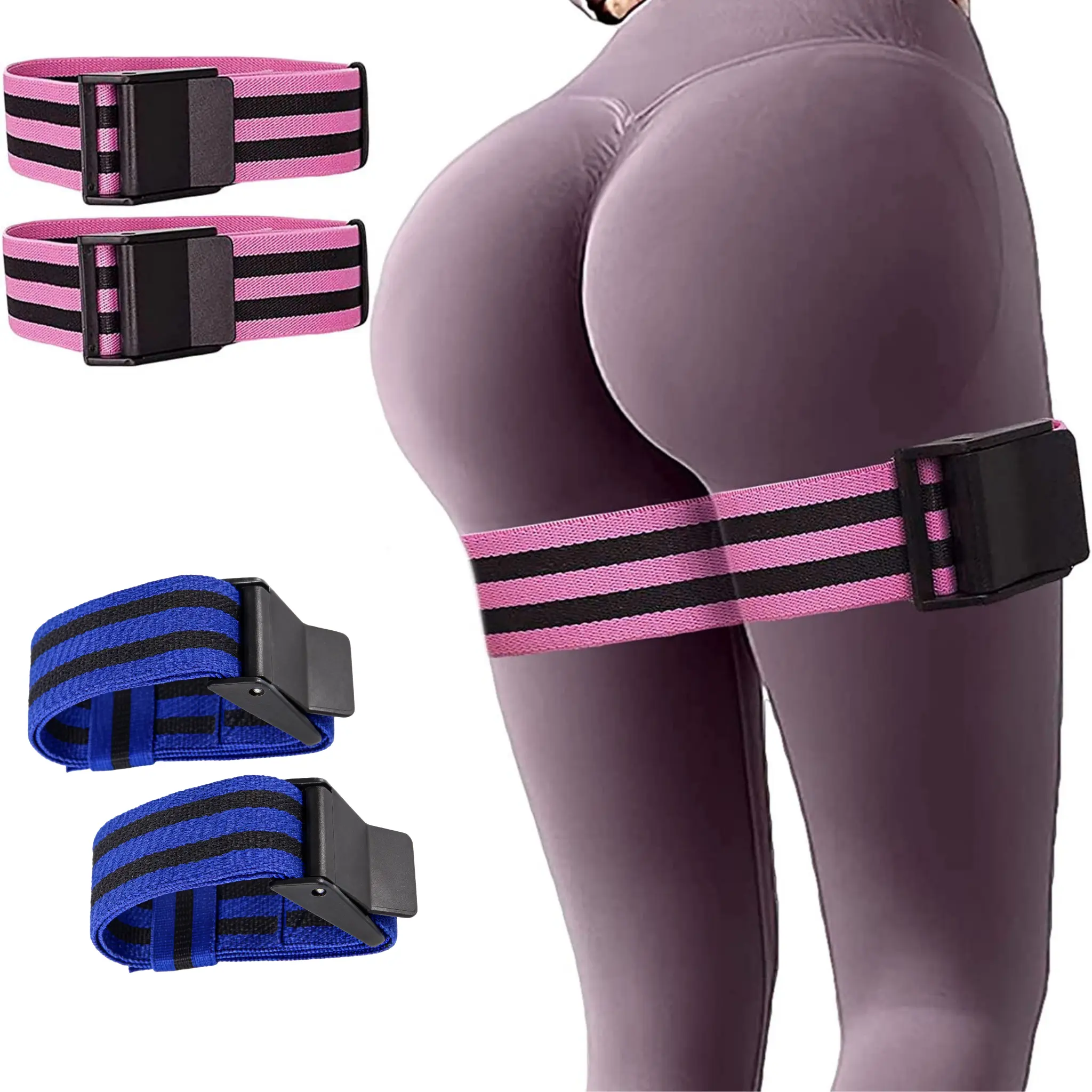 2026 Adjustable BFR Training Belts - 1 Pair BFR Blood Flow Restriction Bands for Gym Exercise, Fitness Resistance Bands, Bfr Belts