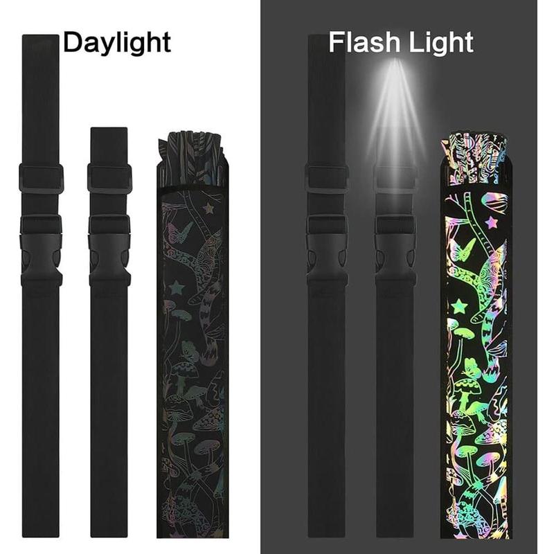 Lridescent Holographic Large Rave  Folding Clack Hand Fan With Holster for Men/Women Handheld Fan for EDM,Music Festival,Club,Freaky,Party,Dance,Performance,Decoration,