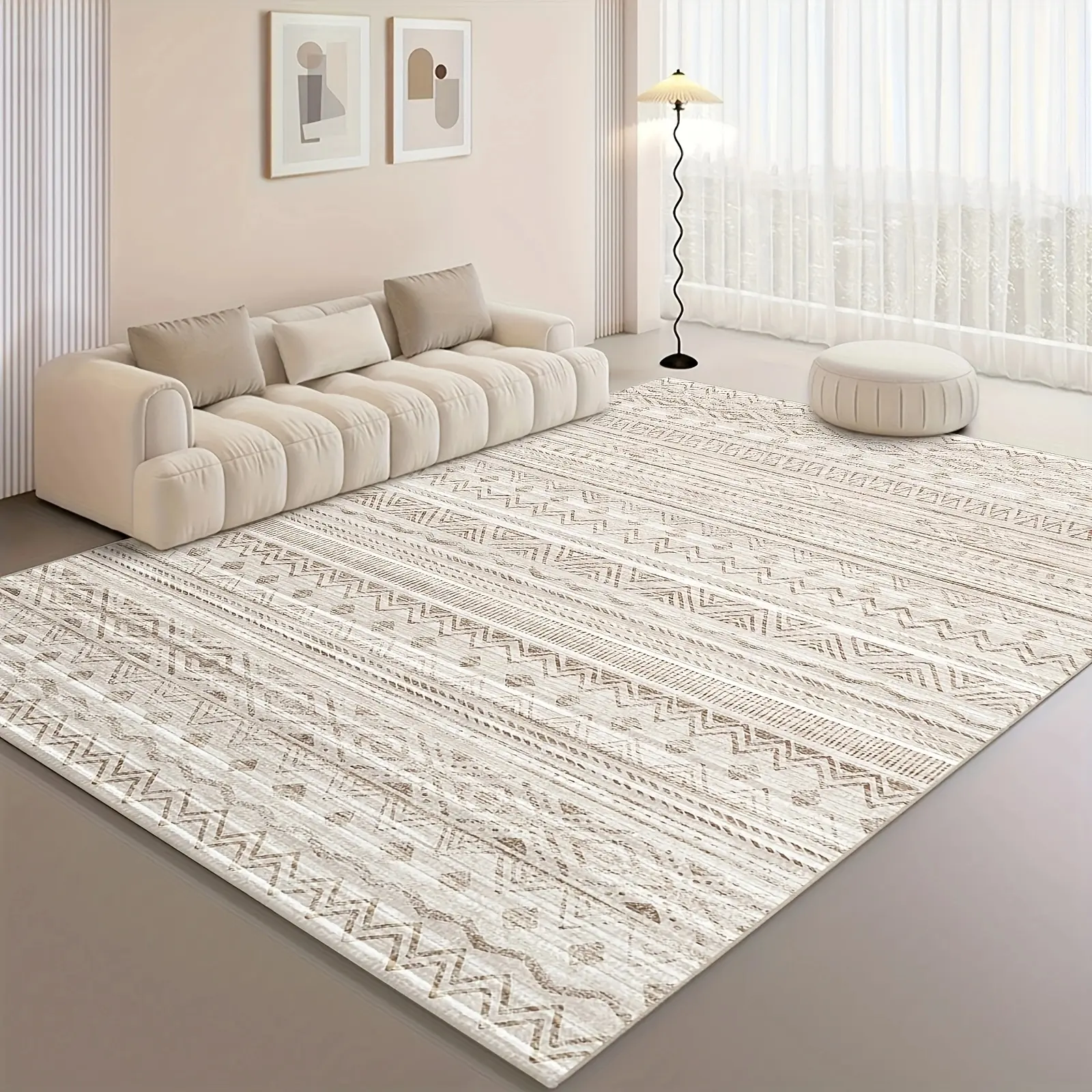 [Velvet]Bohemian Vintage Authentic Moroccan Style Area Rug - Machine-Washable And Easy Care - Perfect For Living Room, Sofa, Tea Table, Bedroom Decoration.