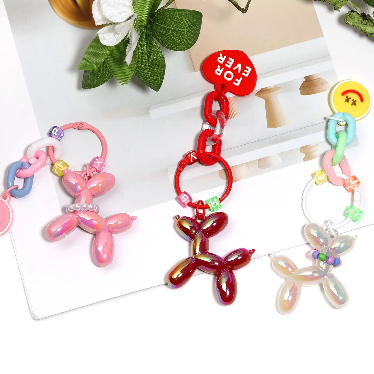 【A2】Multi Color Stainless Steel Wire Keychain Cable Key Ring Loop Assorted Colored Keychain  (5 pieces per pack of phone clips)