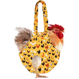 Chicken Holder Bag, Waterproof Poultry Carrier with Handle Chicken Holder Bag Sling Carry Bag Hen Bag for Hen Rooster Outdoor Traveling Hiking Driving Use, yellow, black, white