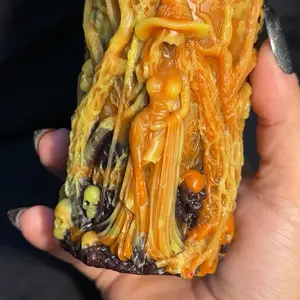 Alter/Decorative Witch pillar candle (calico)