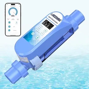 Alloxity Salt Chlorine Generator for Above Ground Pools up to 22,000 Gallons, IP65 Saltwater Chlorinator System with App Control, Self-Cleaning Titanium Cell, Salt Water Pool Conversion Kit, 1.5" Adapter