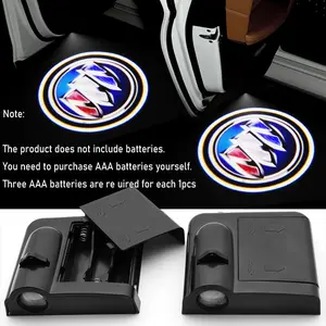 1/2/4Pcs Car Logo Door Light Welcome Lamp Wireless LED Projector Shadow Lights Lamp Auto Accessories For Buick Regal GS GL6 GL8 Avenir Lacrosse Riviera Envision Lesabre Velite