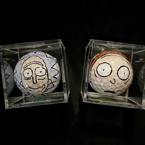 TheRealBoyNamedSioux Custom Hand Drawn Golf Balls - Rick and Morty