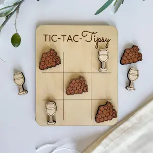 Wine Tic-Tac-Toe Board + Mini Tic-Tac-Toe Board + Collectible + Drinking Game