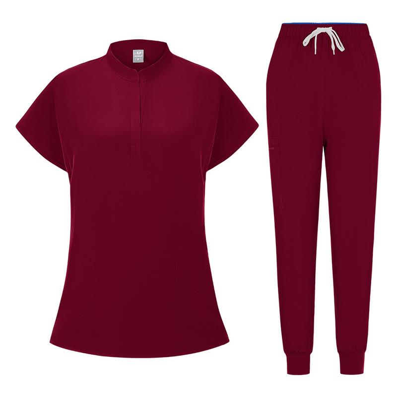 Scrubs Set for Women Nurse Uniform Jogger Suit Stretch Top & Pants with Multi Pocket for Nurse Esthetician Workwear Clothes Womenswear Fitted Minimalist Women's Workwear Scrubs Set for Women Nurse Uniform Jogger Suit Stretch Top & Pants with Multi Pocket for Nurse Esthetician Workwear Clothes Womenswear Fitted Minimalist Women's Workwear