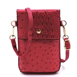 Fashion World Ostrich Croc Crossbody Cell Phone  Case