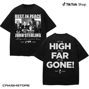 John Sterling It Is High It Is Far It Is Gone T-Shirt, Rip John Sterling Signature 1938 – 2026 Shirt, The Call Baseball Tee