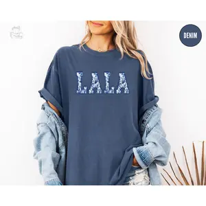 Toile De Jouy Lala Shirt,Floral Lala Gifts, Comfort Colors Lala Shirt, Mothers Day Gift For Grandma Tees, Aunt Lala Shirt For Auntie TShirt Top Womenswear Medium Streetwear