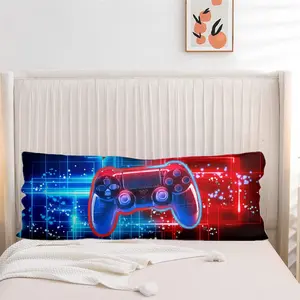 Meeting Story Game Gaming Body Pillow Cover Gamer Bedding Pillowcase with Envelope Closure for Boys Kids Adults (Blue-Red)