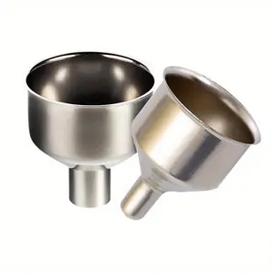 2pcs Funnel, Kitchen Stainless Steel Funnel, Oil Funnel, Wine Funnel, Large and Small Diameter Portable Conical Oil Funnel, Funnel for Liquids, Jam, Beans, Funnel for Incense, Liquids, or Dry Ingredients, Kitchen Accessaries, Utensils