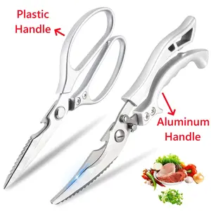 2Pcs Heavy Duty Scissors Set, Stainless Steel Cooking Scissors All Purpose With Anti-Slip Handle & Safety Lock for Office, School and Home Supplies