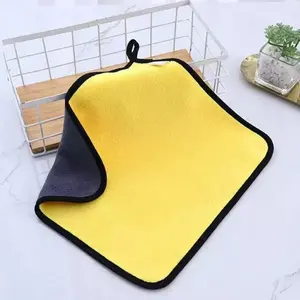 High-quality thickened double-sided absorbent lint-free cleaning car wiping towel kitchen hanging hand towel