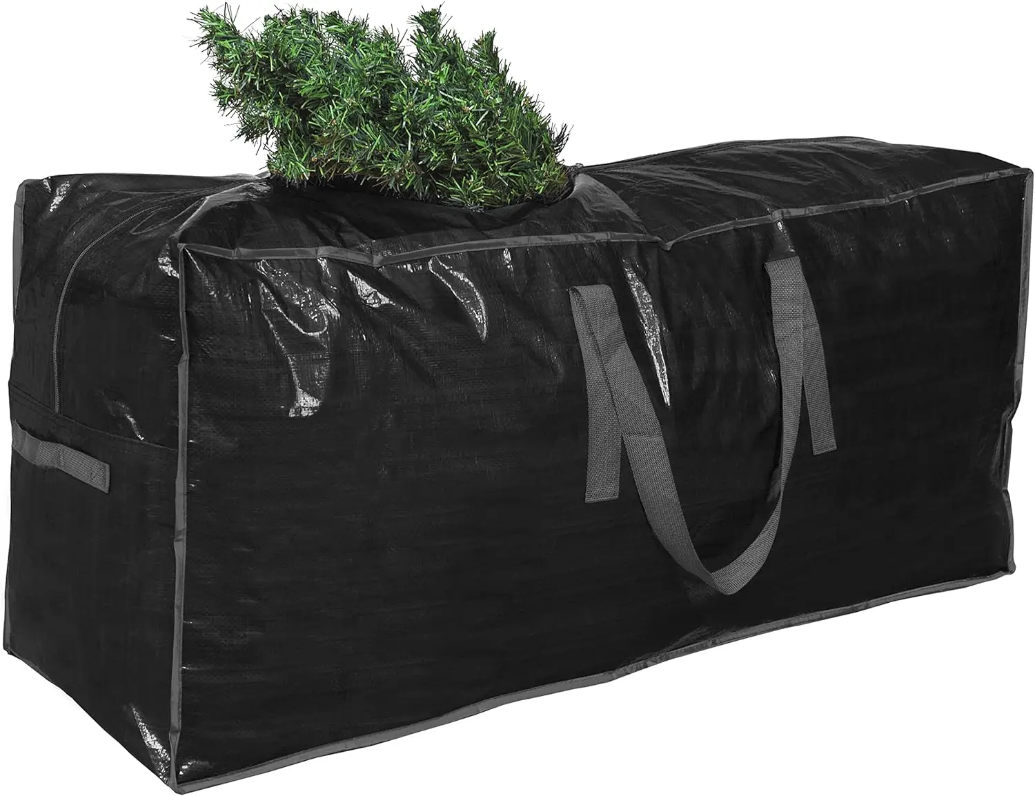 Artificial Tree Storage Bag By  |  for Disassembled Tree | 65 X 15 X 30 Holiday Tree Storage Case | Xmas Storage Container with Handles and Sleek Zipper (7.5ft, Black)