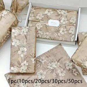 Vintage Plum Pattern Thin Paper, DIY Handmade Crafts, Party Gift Wrapping, Bouquet Packaging, Clothing Shoe Packaging