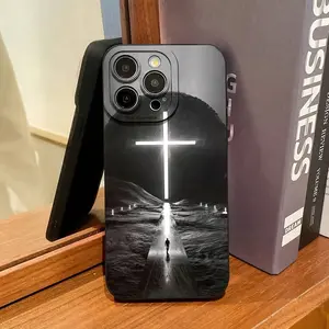 for iPhone16, 15, 14, 13, 12, 11 Pro for Man cool cross design pattern mobile phone case, beautiful, give Valentine's Day gift Cellphone Smartphone Screen Protector Casing