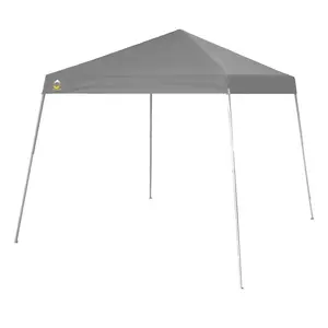 Crown Shades 10' x 10' Base 8' x 8' Top Instant Pop Up Canopy w/Carry Bag, Gray