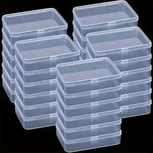 10/20 transparent plastic jewelry earring storage boxes with hinged lids - stackable home organizer boxes, suitable for rings, earplugs, beads, accessories - portable and durable containers (white/translucent) - suitable for travel and daily use