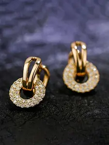 1 Pair Gorgeous Cubic Zirconia Hoop Earrings Statement Earrings For Women For Wedding Engagement Anniversary Party Jewelry Valentine's Day Gift