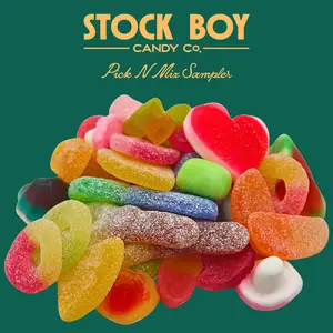 Stock Boy Pick N Mix Sampler w/ Tasting Menu- Swedish Candy - Sour Candy - European Sampler - 6oz Bag - Snack & Sweet