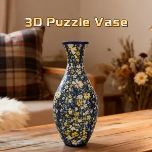 3D Puzzle Vase for Adults Unique 160 Curved Plastic Pieces Artistic Home Decoration Flower Arrangement Christmas Gift for Mom Fidget Toy Decorative Vase for Gift Gallery Wall
