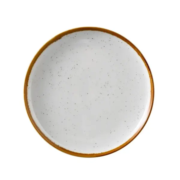 Yanco International GL-107 Porcelain Glory Round Dessert Plate, 7 in, 0.875 in Height, 7.875 in Length, White, Upright Rim, Ceramic Tableware