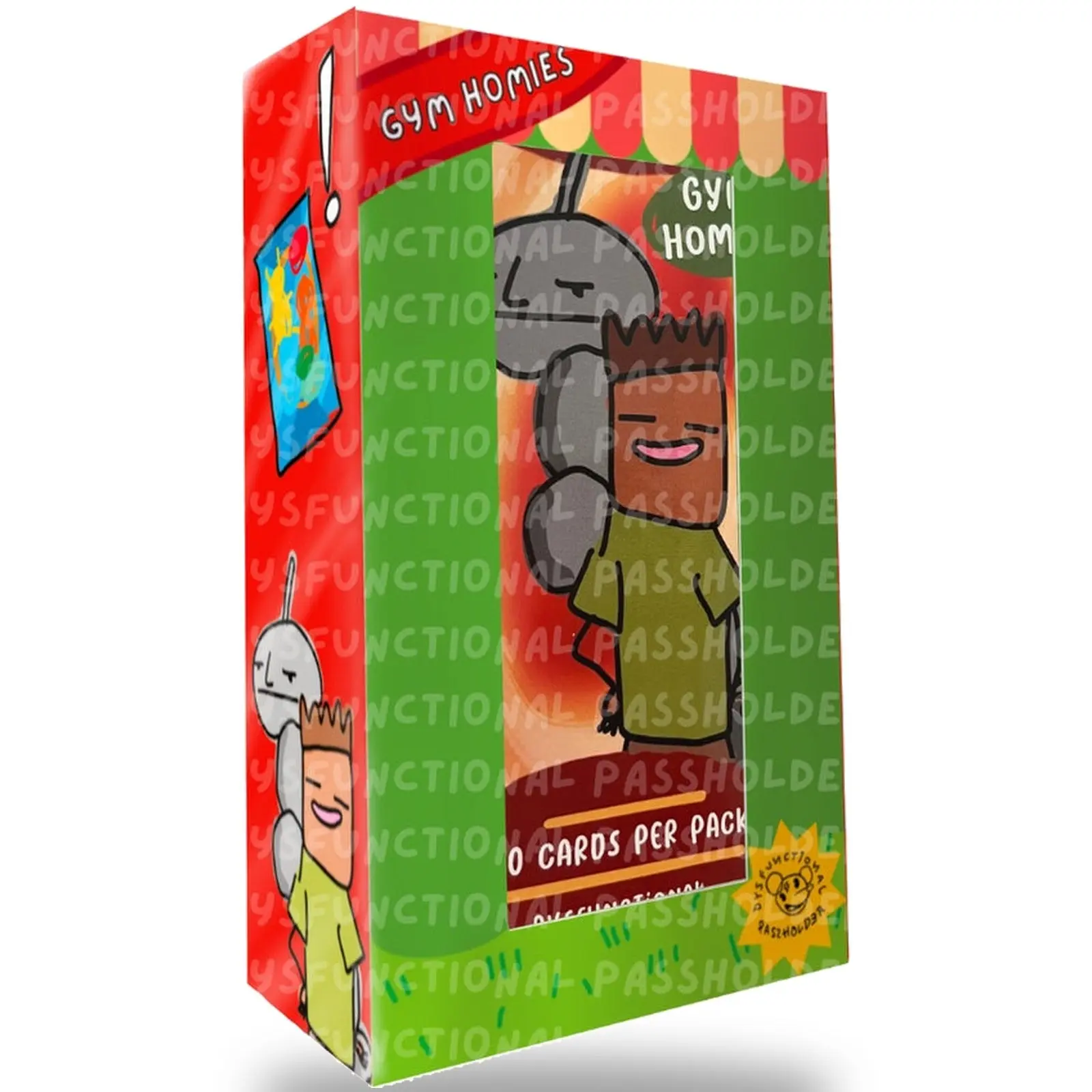 Dysfunctional Passholder Pokenots Gym Homies Fundle Bundle Box - 8 Authentic Booster Trading Card Packs, Original Set, 100% Authenticity Guaranteed, Trading Cards Accessories, 8 Booster, Booster Packs