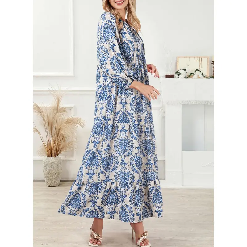 Women's Bohemian A-Line Maxi Dress 2026 - Lady's Boho Outfits Clothes, V- Neck, Long Puff-Half Sleeves, Smocked, Ruffled, Flowy, Printed - Casual Wear for Daily Use, Dates - TikTok Shop Women's Bohemian A-Line Maxi Dress 2026 - Lady's Boho Outfits Clothes, V- Neck, Long Puff-Half Sleeves, Smocked, Ruffled, Flowy, Printed - Casual Wear for Daily Use, Dates - TikTok Shop