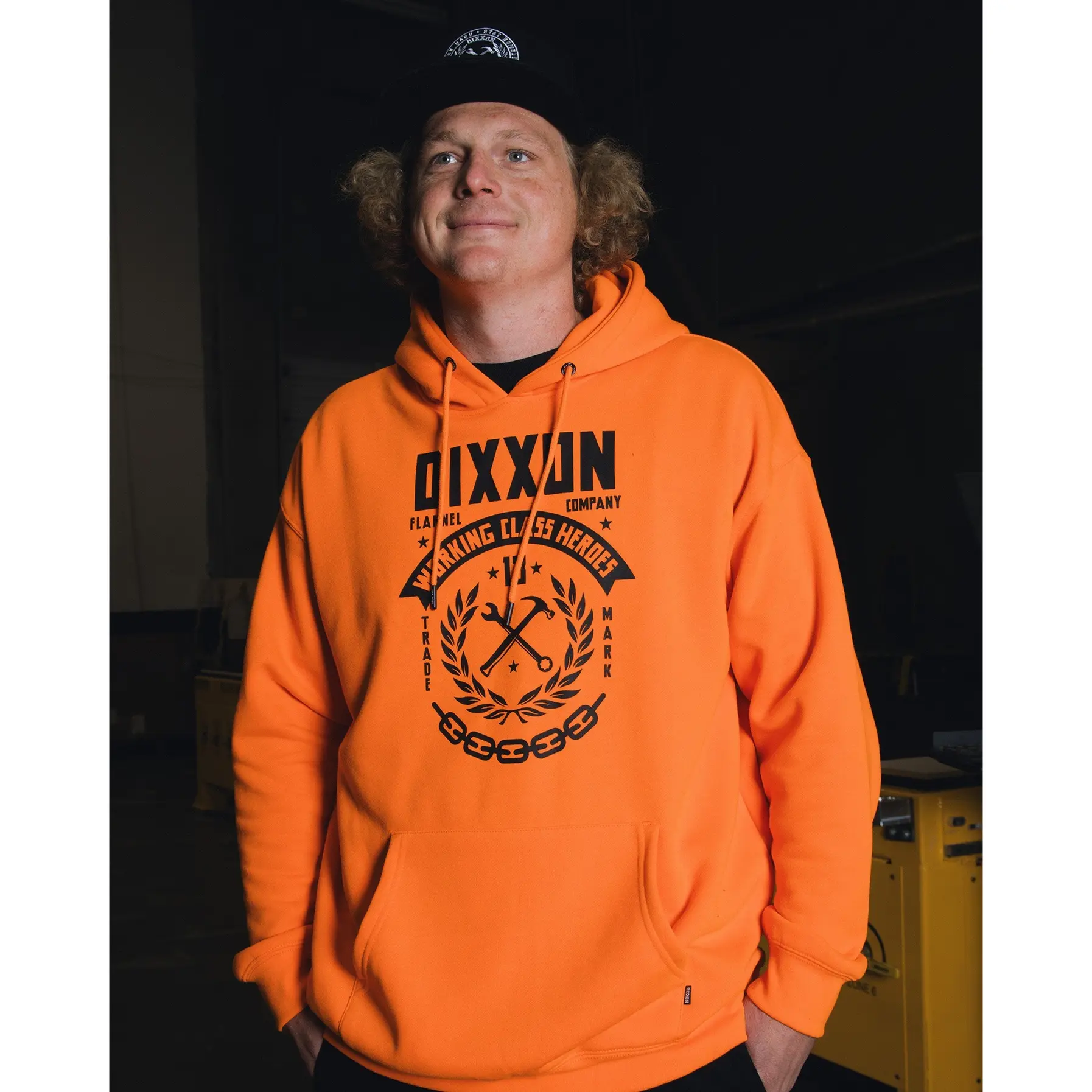 Black Weld Pullover Hoodie - Safety Orange