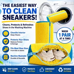 Washing Machine Shoe Bag, 1pc Durable Zipper Shoe Laundry Bag, Shoe Storage Bag, Shoes Washing Bag, Laundry Tools & Accessories, Wash Bags for Home Laundry Room