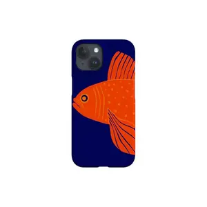 [New Arrivals]Goldfish Phone Case: Bold Orange Fish; Dark Blue