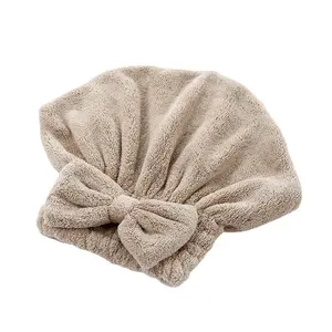 2PCS-4PCS Bow Decor Quick Drying Hair Towel Wrap, Soft Polyester High Water Absorption Reusable Daily Hair Drying Accessory