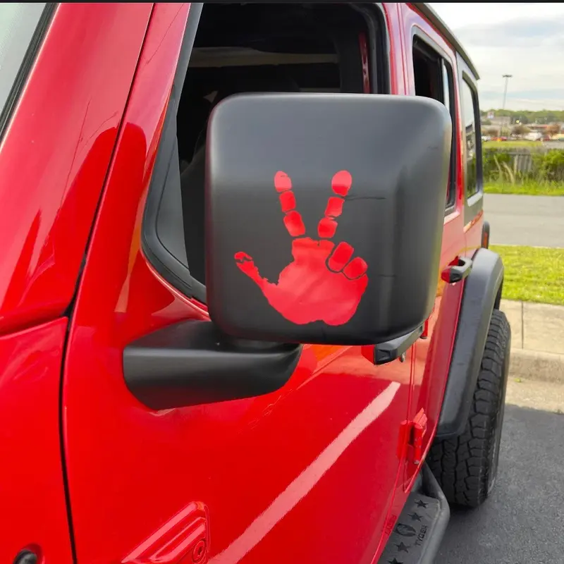 Set of 2 Hand Wave Peace Wave Decals for Side Mirrors- Wave decal - Hand Wave mirror decal Vinyl Stickers