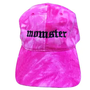 Momster - Tie-Dye Embroidered Dad Hat (Black Thread)