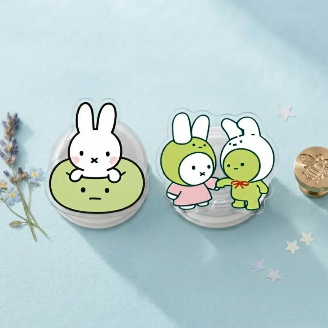 Cute Miffy Phone Grip MagSafe Holder, Aesthetic Bunny Phone Holder for iPhone, Kawaii Cute Rabbit Cell Phone Stand Grip Accessories