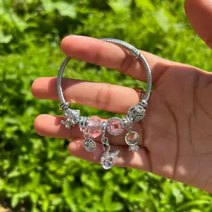 Necessorize Pink Dove Charm Bracelet