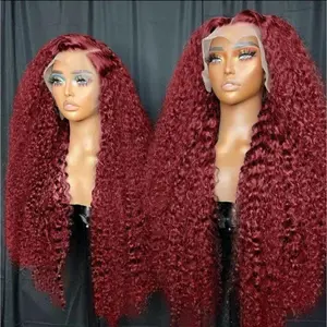 Deep Curly 99J Lace Frontal Wig Vietnamese Human Hair