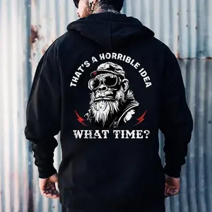 That's A Horrible Idea What Time Hoodie, Funny Sarcastic Graphic Hoodie for Men, Bold Attitude Hoodie