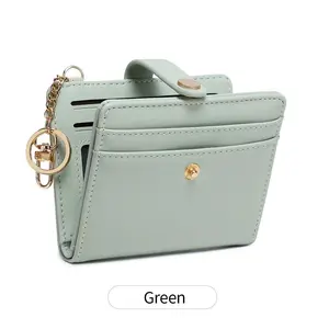 [RFID Blocking Wallet]  Compact RFID Blocking Women's Wallet | Minimalist Ultra-Thin Bi-Fold with Multiple Card Slots, Coin Purse & Keychain, Lightweight Multi-Functional Short Wallet, Black, RFID Blocking