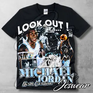 Limited Michael Jordan North Carolina Vintage T-shirt Gift For Basketball Fans Unisex T-shirt Crewneck Menswear