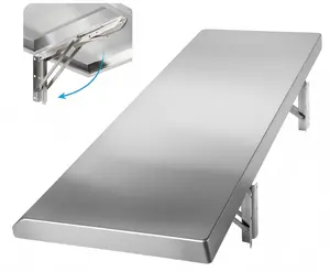 Stainless Steel Folding Wall Shelf, 20" x 10" Drop Down Concession Shelf, Heavy Duty Foldable Wall Mount Shelving for Food Truck, Kitchen, Garage