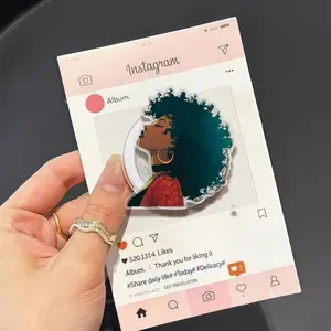Pride Melanin Girls Phone Grip: Pretty Girls MagSafe Pop Socket, Girly Vibe Kindle Holder