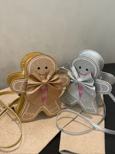 Vintage Elegance Women's Crossbody Shoulder Bag, Perfect for Parties Halloween Christmas, Gingerbread Man Cookie Shape, Daily Use