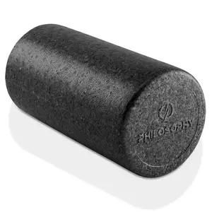High Density 12" Black Foam Roller Exercise, Yoga, Muscle Back Pain