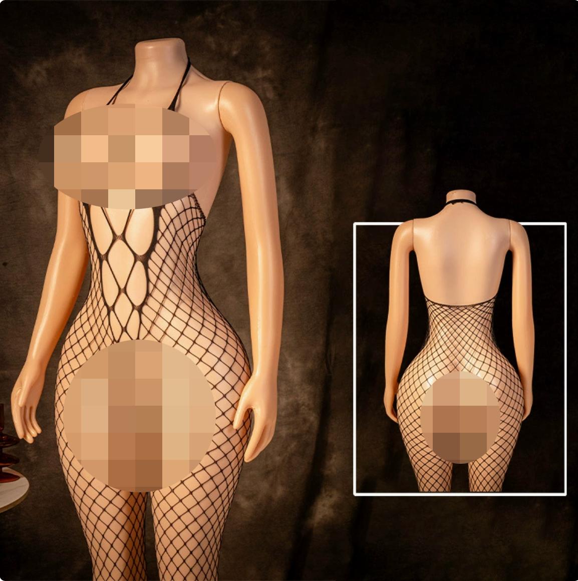 Sexy lingerie, erotic sleepwear, flirtatious temptation props, European and American style uniform, one-piece stockings set