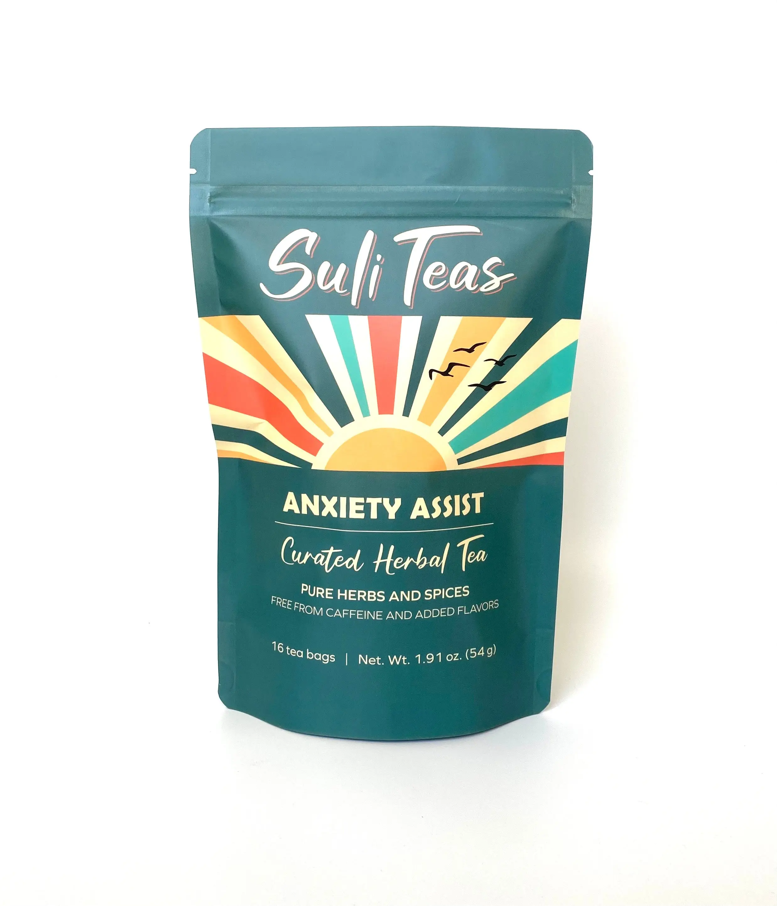 Anxiety Assist – Organic Herbal Tea | Caffeine-Free Tea with Chaga, Lemon Balm, Yarrow & Ginger – Stress Relief & Sleep Support – 16 Sachets