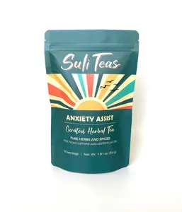 Anxiety Assist – Organic Herbal Tea | Caffeine-Free Tea with Chaga, Lemon Balm, Yarrow & Ginger – Stress Relief & Sleep Support – 16 Sachets