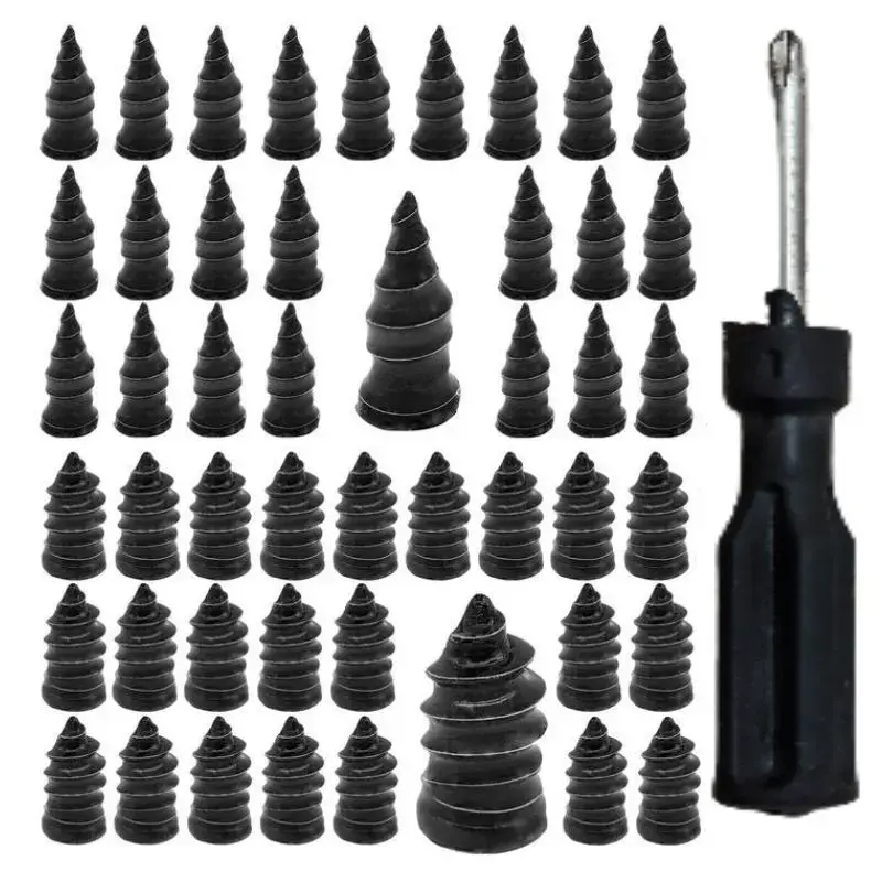 Heavy Duty Emergency Flat Tire Repair Kit | Screw Tire Plugs & Tire Plug Strips | No Tire Removal Required | Easy DIY Roadside Repair | No Professional Skills | Fits Cars, Trucks, SUVs, Off-Road | No Damage, Durable Anti-Aging All Weather Tire Repair